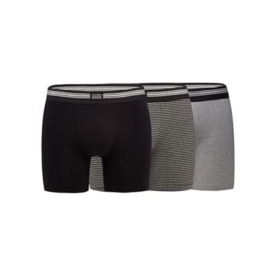 Pack of three black cotton stretch boxers